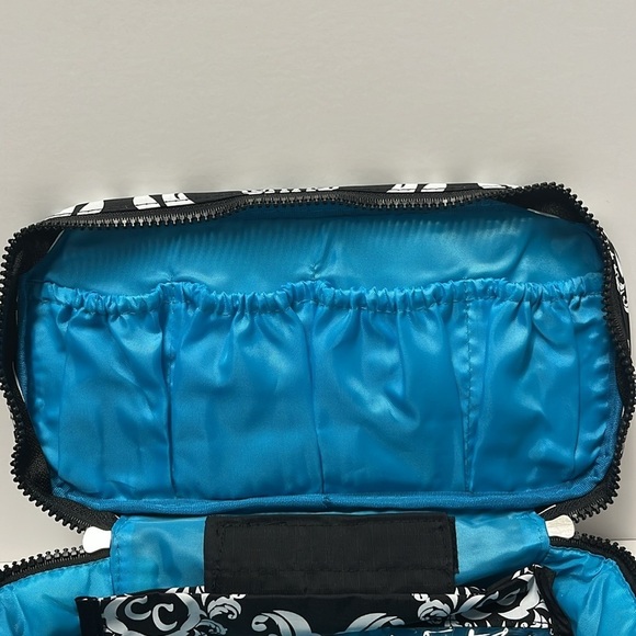 🆕 Travel Pouch for Makeup, Tech, Chargers and Much More Teal Black White - Picture 8 of 9